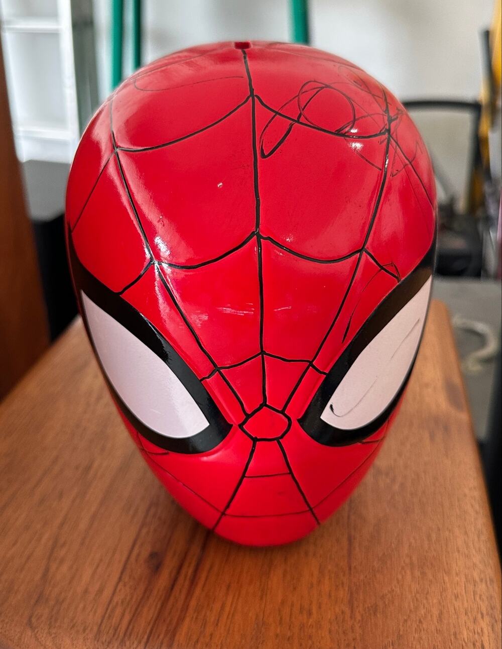 Marvel Spider-Man Head Ceramic Coin Bank 7” Red Black White – Missing Stopper